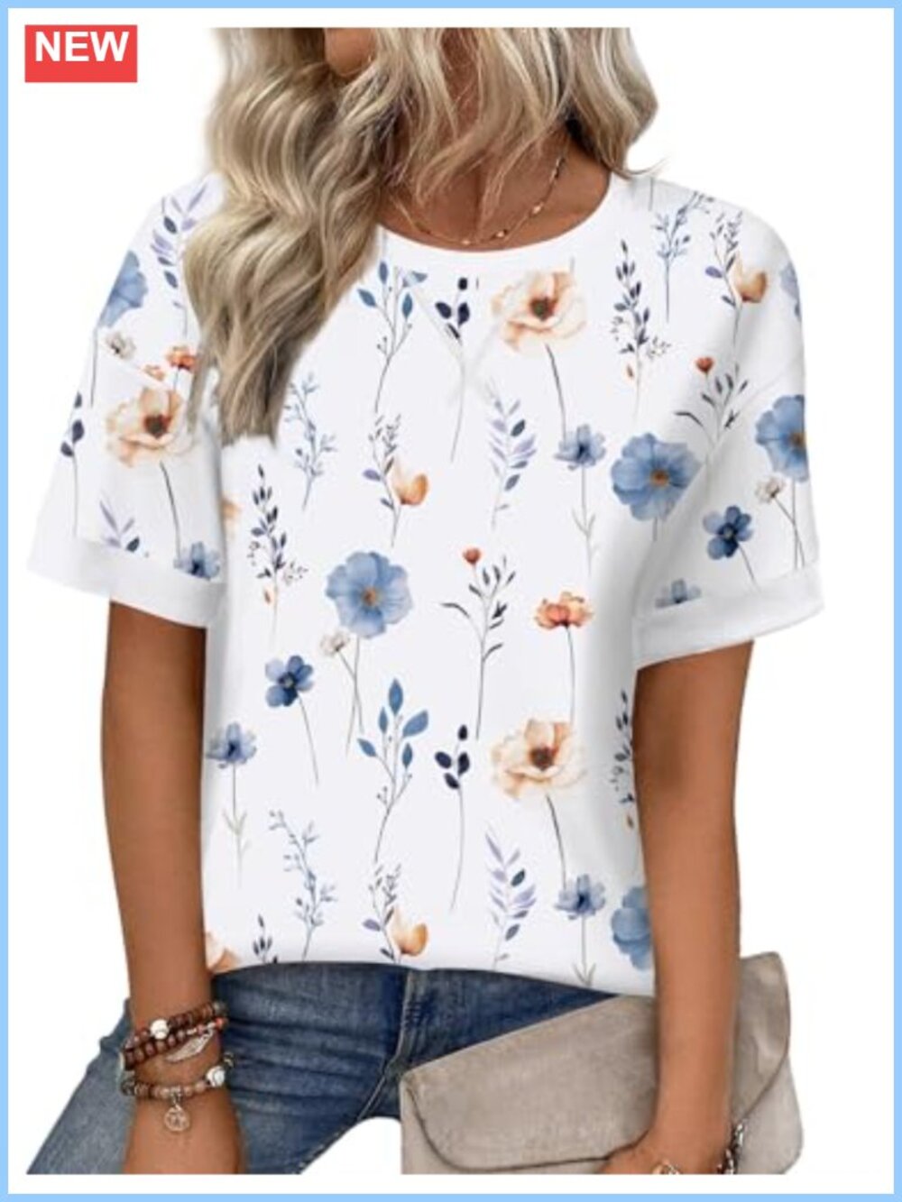 Womens Oversized Short Sleeve Striped Crewneck Pullover T Shirt Blouse